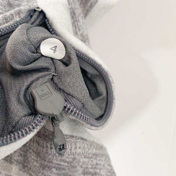 Lululemon Race Your Pace 1/2 Zip Pullover Shirt Top Striped Gray - Picture 4 of 7